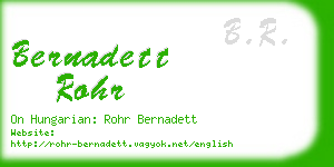 bernadett rohr business card